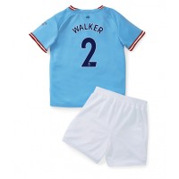 Manchester City Kyle Walker #2 Fußballbekleidung Heimtrikot Kinder 2022-23 Kurzarm (+ kurze hosen)